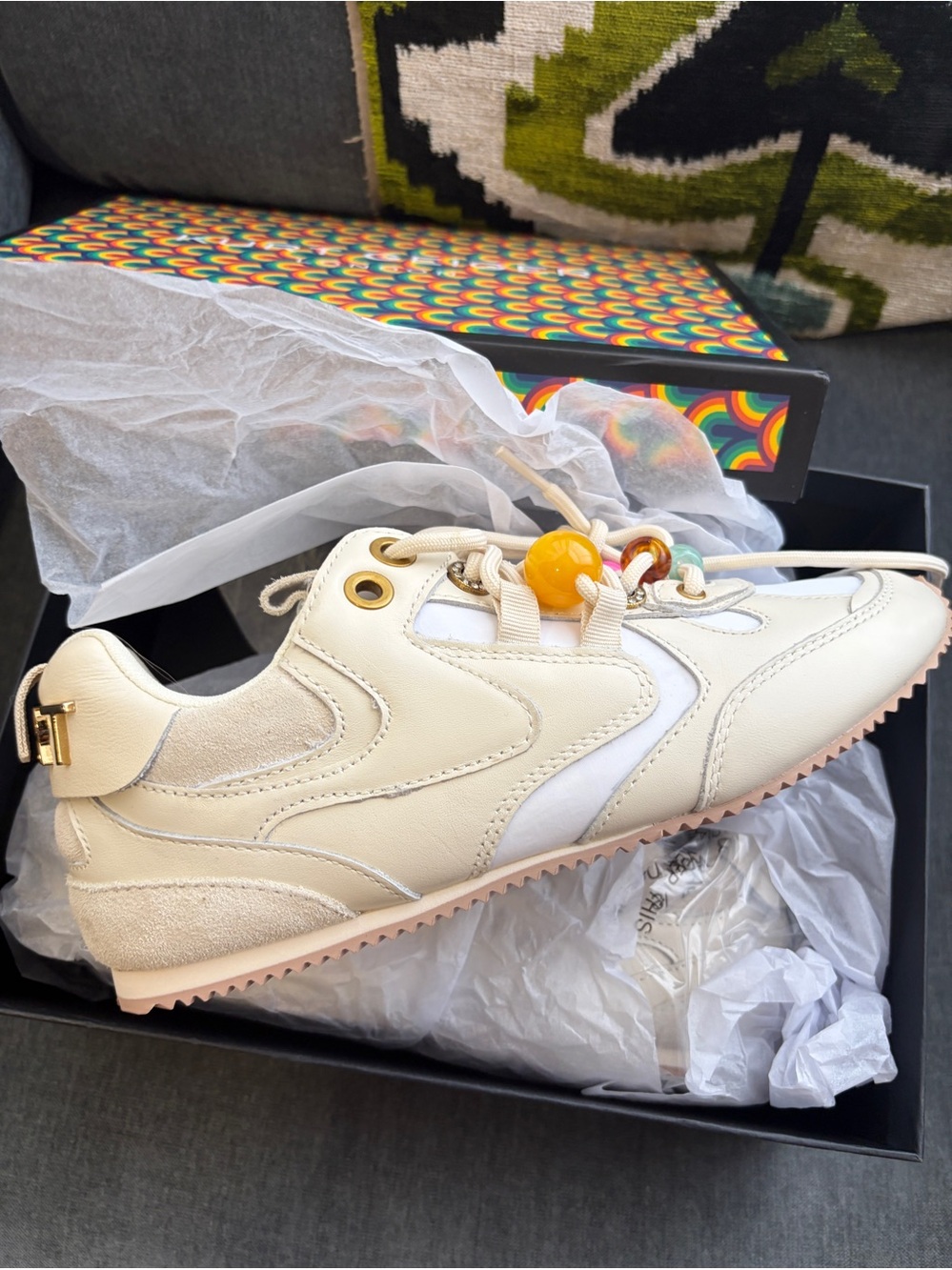 New in Box KURT BEAD SLIM RUNNER SNEAKER KURT GEIGER LONDON size 7.5 reg $258 - Picture 6 of 11